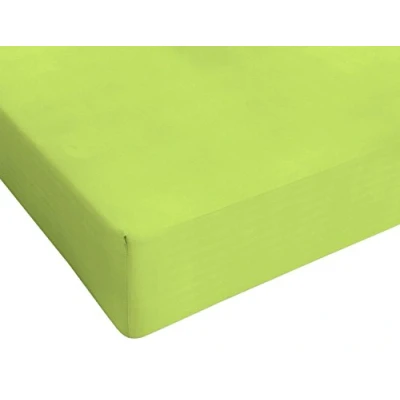 Image of Italian Bed Linen Max Color Fitted Sheet with Corner, Linen, Acid Green, Maxi Double