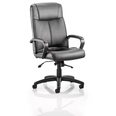 Image of Plaza Executive Chair Black Soft Bonded Leather with Arms