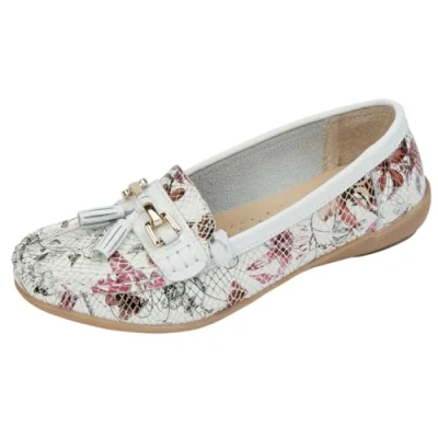 Image of Jo &amp; Joe Mandalay White/Gold Leather Womens Shoes Standard Fit 4 UK
