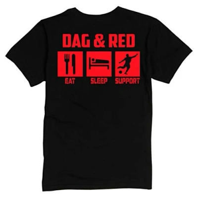 Image of Dagenham &amp; Redbridge Eat Sleep Support Premium Mens Tee Shirt Large Black