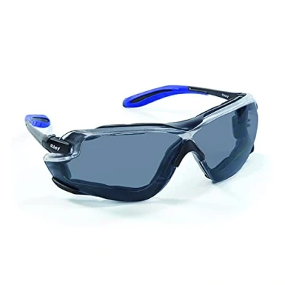 Image of Riley Quadro Protective Safety Glasses for Work Lightweight Sports Style UV Resistant Clear Goggles with Panoramic Lens