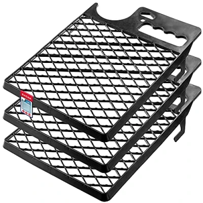 Image of KADAX Paint Grid 30.5 x 23 cm, Reusable Scraper for Bucket and Rollers, Wipe Off Removing Excess (Black, Set of 3)
