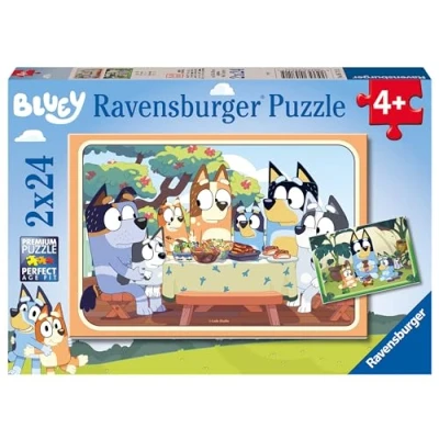 Image of Ravensburger Bluey Jigsaw Puzzles for Kids Age 3 Years Up 2x 24 Pieces Gifts Toddlers, Black