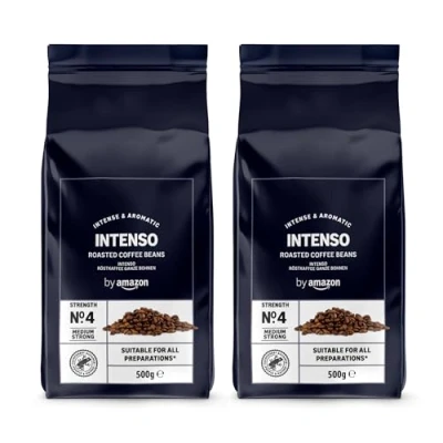 Image of by Amazon Coffee Beans Caffè Intenso, Light Roast, 1kg (2 Packs of 500g), Rainforest Alliance Certified