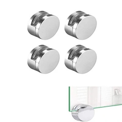 Image of [4 Pieces] Adjustable Frameless Rectangular Glass Shelf Bracket Heavy Fixture clamp