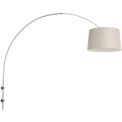 Image of Sparkled Light Cylindrical Wall Lamp Brushed Steel, Grey Shade