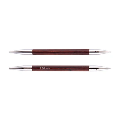 Image of KnitPro Royale: Knitting Pins: Circular: Interchangeable: Normal: 12.5cm x 7.00mm, Birchwood, brass, Multi Colour, 7mm