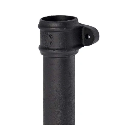 Image of Saint Gobain Classical Cast Iron Downpipe with Ears 75mm Black Pam Building Products