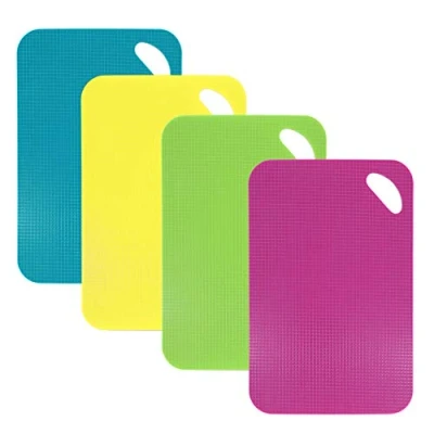 Image of Cutting Board,Chopping Boards Set Colorful Plastic Antibacterial Non Stick for Meat Fish Vegetables Cooked Food 4 Pack