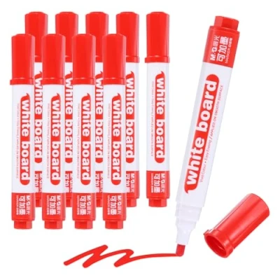 Image of M&amp;G Dry Erase Markers, 10 Pack Refillable White Board Markers Low Odor Whiteboard Marker Medium Tip Marking Pens for Classroom Office Meeting Home, Red