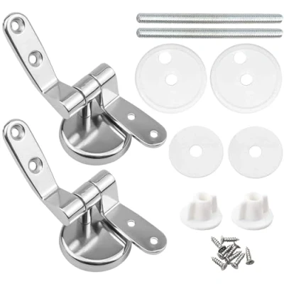 Image of ZFYQ Toilet Seat Fittings, Zinc Alloy Hinges Replacement for Most Seats