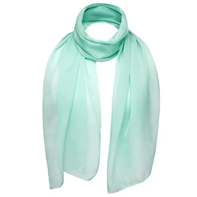 Image of Basic Sense Plain Chiffon Soft Sheer Scarf, Mint