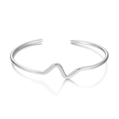 Image of Philip Jones Silver Plated Wave Cuff Bangle
