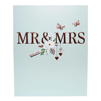 Image of Wedding Day Card with Foil Detail and White Envelope Mr Mrs