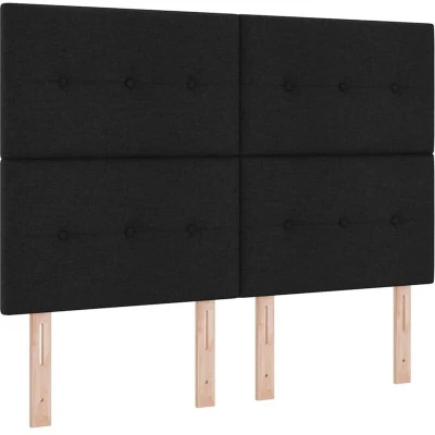 Image of vidaXL Headboard Button Tufted Black 160 cm Fabric