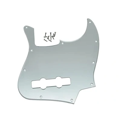 Image of Dopro Jazz Bass J Pickguard for USA/Mexican 4 String FD Silver Mirror 1 Ply