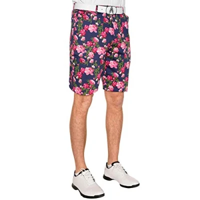Image of Royal &amp; Awesome Bloomers Floral Mens Golf Shorts, Crazy Shorts