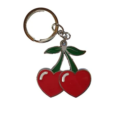 Image of Fat catz copy Cute Red Heart Cherry Fruit Keyring Key Chain Charm