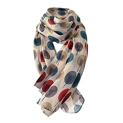 Image of YEBIRAL Women&#039;s Fashion Rose Print Elegant Long Chiffon Scarves Lightweight Floral Neck Scarf Skin Friendly Shawl Wrap