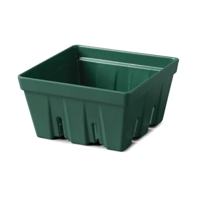 Image of Zeal Fridge Storage Box for Fruits and Berries, Melamine Kitchen Container Wash Serve Berry Colander Box, 12cm (Forest Green)