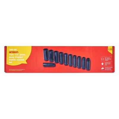 Image of Amtech 11 Piece 13mm (1/2&#039;&#039;) Deep Impact Socket Set