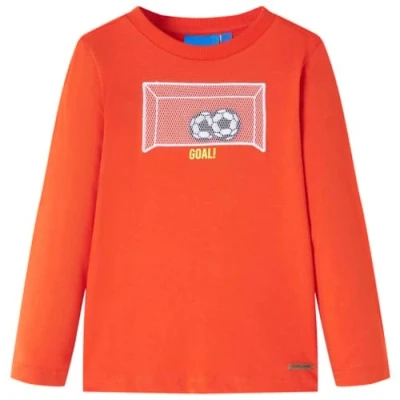 Image of vidaXL Kids&#039; T shirt with Long Sleeves Bright Orange 116