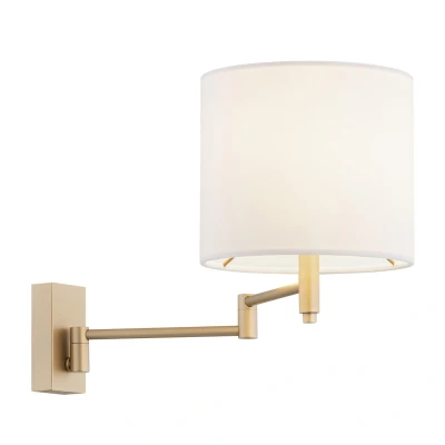 Image of Dolce Adjustable Arm Wall Lamp With Shade White, Gold
