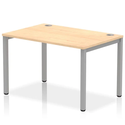 Image of Impulse Bench Single Row 1200 Silver Frame Office Desk Maple
