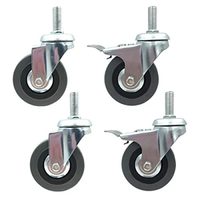 Image of wheels to move Heavy objects, Duty Stem Caster Wheels,Furniture Replacement Casters,3&quot; 75mm,Trolley Caster,Moving Swivel Wheels,Thread High 30mm,Load 120 Kg,4Pcs (Color : Brake+universal