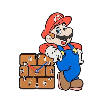 Image of Disney Super Mario Wall Clock for Kids Living Room, Bedroom, Kitchen GSM3053