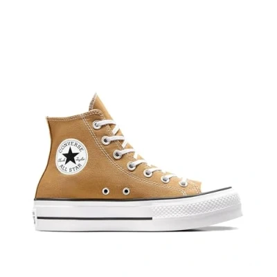 Image of Converse Chuck Taylor ALL STAR LIFT Hightop trainers, Women&#039;s, Size: 6.5, Trek tan/white/black Textile