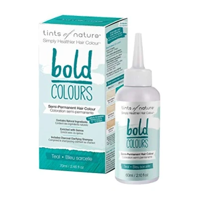 Image of Tints Of Nature Bold Teal Semi Permanent Natural Hair Dye, Ammonia, PPD, Parabens, Silicone and Sulfates Free, Single