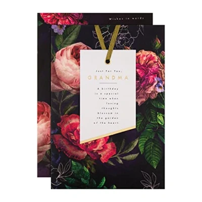 Image of Hallmark Birthday Card for Grandma Verse and Floral Design, ECM25554946, Multicoloured