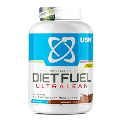 Image of USN Diet Fuel Ultralean Meal Replacement Shake Powder, Chocolate Flavour 2.5kg, High Protein Powdered Drink Mix, Low Calorie &amp; Weight Control 25g