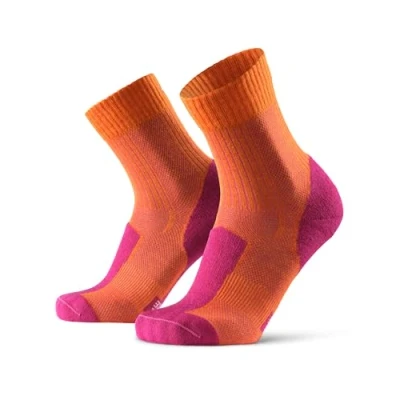 Image of DANISH ENDURANCE Walking Socks Merino Wool Lightweight, Anti Blister Hiking Socks, Breathable Trekking for Men &amp; Women, Unisex, Fuchsia/Orange 9 12