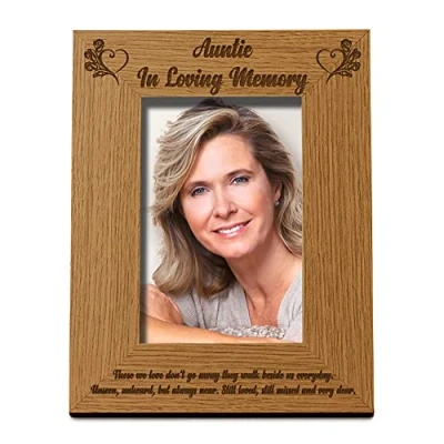 Image of ukgiftstoreonline Auntie In Loving Memory Remembrance Portrait Wooden Photo Frame Gift (5 x 7 Inch)