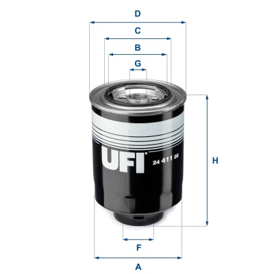 Image of 2339064480 Fuel Filter UFI 24.411.00 Insert MAZDA: CX 5 I, 6 Saloon, Estate, TOYOTA: Land Cruiser Amazon, Corolla IX Hatchback