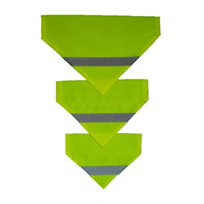 Image of Display Guru Various Sizes Hi Vis Yellow Dog Pet Visibility Reflective Bandana (Small)