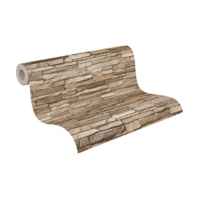 Image of A.S. Création Brick Wallpaper Elements Non Woven 10.05 m x 0.53 Brown Beige Made in Germany 958332 95833 2
