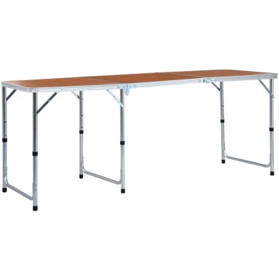 Image of vidaXL Foldable Camping Table Aluminium 120x60 cm