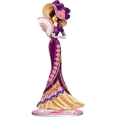 Image of Uoicern DIY Desk Diamonds Mosaic Ornament Handmade Elegant Lady Crystal Art Crafts Single Sided Special Shaped Drill Home Decoration