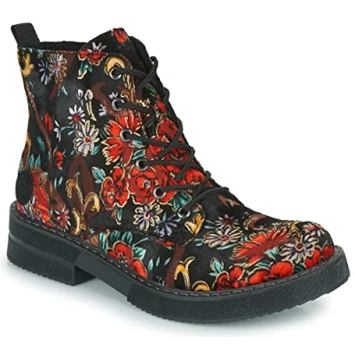 Image of Rieker Womens Black Multi Floral Boot Size 3.5 UK Multicolour