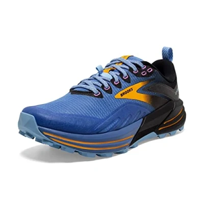 Image of Brooks Women&#039;s Cascadia 16 Sneaker, Blue/Black/Yellow, 4 UK