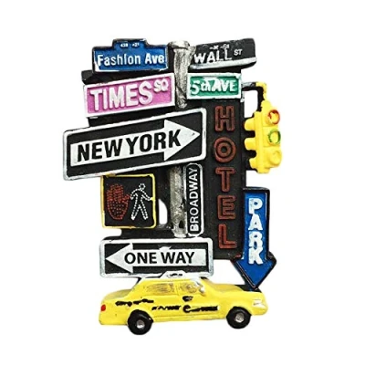 Image of 3D New York USA Souvenir Fridge Magnet， Travel Sticker, Home &amp; Kitchen Decoration refrigerator magnet