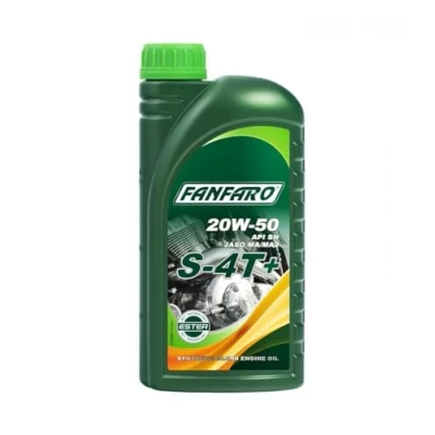 Image of FANFARO S 4T+ 20W50 Synthetic 4 Stroke Motorcycle Engine Oil, JASO MA/MA2, 1 Litre