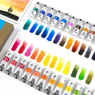 Image of Paul Rubens Watercolor Paint, 24 Vibrant Colours Highly Pigmented, 5ml Each Tube, Perfect for Painters, Artists, Hobbyist, Beginners, Students