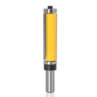 Image of Mesee 1/2 Inch Shank Top and Bottom Bearing Flush Trim Pattern Router Bit Extra Long Template Trimming Cutter Woodworking Milling Cutting Tool