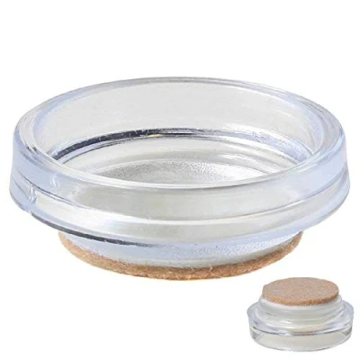 Image of Merriway® BH00156 (4 Pcs) Castor Caster Cups with Felt Pad, Small Clear Outer Dimension 54 mm (2.1/8 inch) Pack of 4 Pieces