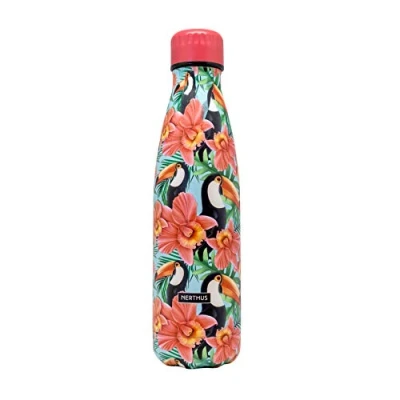 Image of NERTHUS FIH 773 Double Wall Thermal Bottle Tucanes Design Red 500 ml, Stainless Steel, BPA Free, 18/8