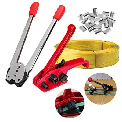 Image of Complete PET/PP Strapping Tools Kit Manual Banding Set with Tensioner, Sealer, 100m Belt &amp; Seals for 1/2&quot; 3/5&quot; Poly Straps